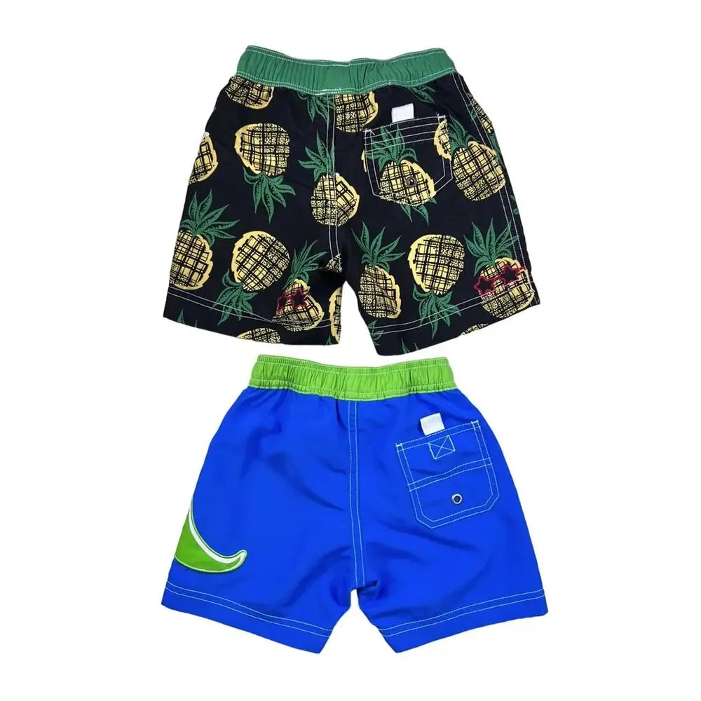 🦋3/$30 Hanna Andersson Swim Trunks Boys 2 Bundle Pineapple Dino Beach Pool Beach